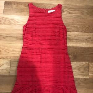 Loft eyelet coral colored dress